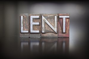 The word LENT written in vintage lead letterpress type